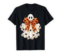 Halloween Ghost with Orange Polka Dot Bow Value Graphic T-Shirt