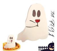 Halloween Ghost Wood - 7.09 Inches Miniature Ghost Signs for Home Decor, Charming Fall with Farmhouse Style, Tiered Accents Centerpieces for Shelves, Kitchens, Halloweens, Party Decorations