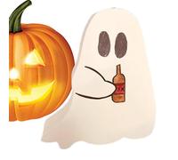 Halloween Ghost Wood - 7.09 Inches Miniature Ghost Signs for Home Decor, Charming Fall with Farmhouse Style, Tiered Accents Centerpieces for Shelves, Kitchens, Halloweens, Party Decorations