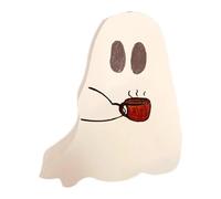 Halloween Ghost Wood - 7.09 Inches Miniature Ghost Signs for Home Decor, Charming Fall with Farmhouse Style, Tiered Accents Centerpieces for Shelves, Kitchens, Halloweens, Party Decorations