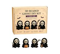 Halloween Ghostface Beaded Kit DIY Craft Kit for Adults Scream Toy Making Set Beaded Tools, Beginner Friendly Crochet Kit A01