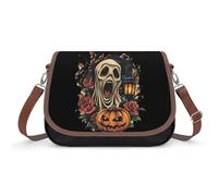 Halloween Ghostface Crossbody Bags PU Leather Shoulder Bag Handbag Messenger Bag with Shoulder Strap