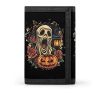 Halloween Ghostface Trifold Wallets Slim Credit Card Holder Wallet Coin Purse Front Pocket Wallets for Men