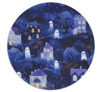 Halloween Ghosts And Monsters 1000 Piece Round Jigsaw Puzzles Colourful Beautiful Decoration for Adults And Kids 1000pcs (67.5x67.5cm)