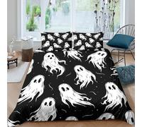 Halloween Ghosts And Monsters Duvet Cover Set 3 PCS Hotel Quality Quilt Cover Bedding Bed Covers with Pillowcases with Zipper Closure Hypoallergenic Soft Breathable Microfiber King（220x240cm）