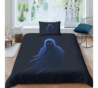 Halloween Ghosts And Monsters Duvet Cover Sets 3 PCS Hotel Quality Quilt Cover Bedding Bed Covers with Pillowcases with Zipper Closure Hypoallergenic Soft Breathable Microfiber Single（135x200cm）
