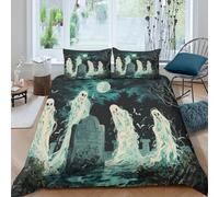 Halloween Ghosts And Monsters Duvet Cover Sets 3 PCS Hotel Quality Quilt Cover Bedding Set Bed Covers with Pillowcases with Zipper Closure Ultra Soft Anti Allergic Microfiber Double（200x200cm）