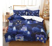 Halloween Ghosts And Monsters Duvet Cover Sets 3 PCS Hotel Quality Quilt Cover Bedding Sets Bed Covers with Pillowcases with Zipper Closure Ultra Soft Anti Allergic Microfiber Super King（260x220cm）