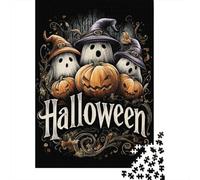 Halloween Ghosts And Pumpkins Jigsaw Puzzles Puzzle for Adults Kids. 1000 Pieces Whimsical Challenge Toy Educational Games Home Decoration for Educational Games Gifts 52x38cm/1000pcs