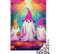 Halloween Ghosts Colourful Forest 1000 Piece Jigsaw Puzzle Jigsaw Puzzle for Adults Night Relaxation 38x26cm/1000pcs