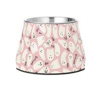 Halloween Ghosts Dogs Food Bowls with Stand Stainless Steel Pets Feeding Bowl for Slow Feed Cats Slow Down Eating