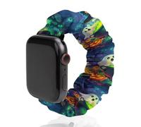 Halloween Ghosts for IWatch Elastic Watch Straps 38-44mm | Polyester Scrunchie Wrist Strap Replacement Stretchy Watch Band Compatible with Series 1-6