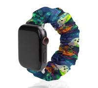 Halloween Ghosts for IWatch Elastic Watch Straps 38-44mm | Polyester Scrunchie Wrist Strap Replacement Stretchy Watch Band Compatible with Series 1-6