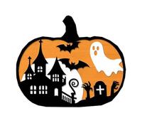 Halloween Ghosts Halloween Pumpkin Gho. st Ornament Wooden Hor. ror Decorative Party Supplies Decoration Pumpkin Decorative Pendant Welcome Sign Large (Coffee, 35x32x2cm)