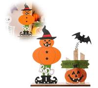 Halloween Ghosts Halloween Wooden Table Centerpieces with Bat Pumpkins Multifunctional Cute Middle Finger Hand (A, 15. 5x15x4. 5cm)