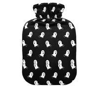 Halloween Ghosts Hot Water Bottle with Cover Hot Water Bottles for Pain Relief Hot Water Bag Hot Bag for Kids Adults, 1L