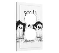 Halloween Ghosts Light Switch Cover Plates/Outlet Covers, Black White Cemetery Design for Festive Seasonal Decor, Thermoplastic Wall Plates, Standard Size Single Duplex Outlet