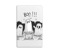 Halloween Ghosts Light Switch Cover Plates/Outlet Covers, Black White Cemetery Design for Festive Seasonal Decor, Thermoplastic Wall Plates, Standard Size Single Toggle