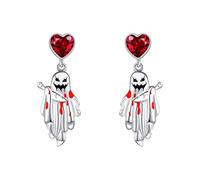 Halloween Ghosts Loving Earrings for Women Funny Halloween Ghosts All Saints Party Earrings Red Heart Ghost Women Earrings Jewellery for Women Girls Gift