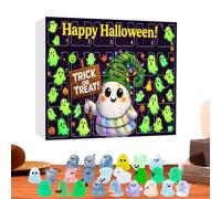Halloween Ghosts Miniature Calendar - 24-Day Countdown Calendar With Miniature Ghosts,Luminous Collectible Ornaments For Living Room