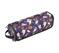 Halloween Ghosts Pumpkin Hot Hair Tools Travel Bag and Heat Resistant Mat with Zipper Carrying Case Flat Curling Iron Waterproof Organizer for Curling Iron Straightener Flat Hair Dryer, Hair