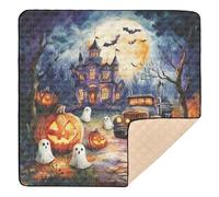 Halloween Ghosts Pumpkin Truck Large Stylish Baby Play Mat for Indoor Outdoor Comfortable Activity Gym Mat for Baby Toddler Infant, 50'' x 50''