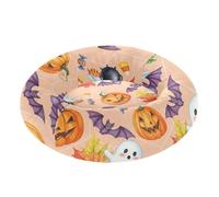Halloween Ghosts Pumpkins Bats Pet Dog Bed Calming Anti Anxiety fluffier Dog Pillow Bed for Small Size Pets Supplies