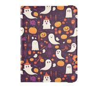 Halloween Ghosts Pumpkins Leather Passport Holder for Travel Waterproof Passport Case for Family Trip Must Haves Accessories