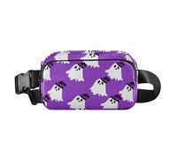 Halloween Ghosts Purple Fanny Pack for Women Men Crossbody Belt Bag Fashion Waist Packs Purse with Adjustable Strap Dupes for Running Hiking Cycling