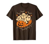Halloween Ghosts Ride Pumpkin Rollercoaster Ghost Train T-Shirt, Men, Brown, Small