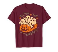 Halloween Ghosts Ride Pumpkin Rollercoaster Ghost Train T-Shirt, Men, Burgundy, Small