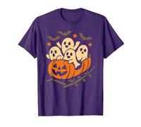 Halloween Ghosts Ride Pumpkin Rollercoaster Ghost Train T-Shirt, Men, Purple, Medium