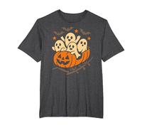 Halloween Ghosts Ride Pumpkin Rollercoaster Ghost Train T-Shirt, Men's Big and Tall, Dark Heather Grey, 3X Tall