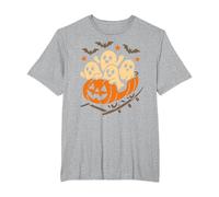 Halloween Ghosts Ride Pumpkin Rollercoaster Ghost Train T-Shirt, Men's Big and Tall, Heather Grey, 5X Tall