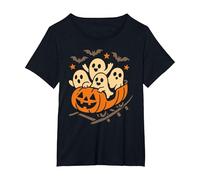 Halloween Ghosts Ride Pumpkin Rollercoaster Ghost Train T-Shirt, Women's Plus, Black, 5X