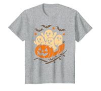 Halloween Ghosts Ride Pumpkin Rollercoaster Ghost Train T-Shirt, Youth, Heather Grey, 2T