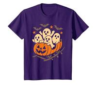 Halloween Ghosts Ride Pumpkin Rollercoaster Ghost Train T-Shirt, Youth, Purple, 2T