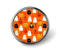 Halloween Ghosts Round Badge Button Pins Custom Brooches Lapel Pins for Women Men Clothing Decoration