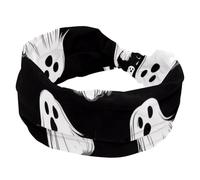 Halloween Ghosts Spooky Pattern Wide Headbands for Women, Yoga Workout Head Bands Wide Elastic Hair Bands for Washing Face Makeup