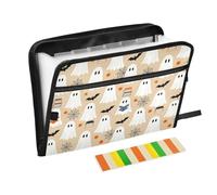 Halloween Ghosts Spooky Reader Expandable File Organizer 13 Pockets A4 Letter Size with Zipper Closure for Home Office Travel File Pocket Folder carpeta de