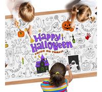 Halloween Giant Coloring Poster - 1 Pack Large Happy Halloween Coloring Table Cloth for Kids, Jumbo Paper Coloring Tablecloth for Gifts Activities Games Halloween Party Favors Supplies, 30 x 72 Inch
