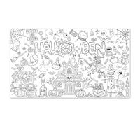 Halloween Giant Coloring Poster, 51 x 30 inch Halloween Color Tablecloth Banner, Giant Paper Coloring Graffiti Scroll Art Craft for Kids Hallowe/en Decorations Large Color Activity Poster