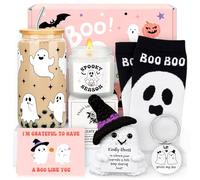 Halloween Gifts Basket for Adults Boo Baskets for Women Spooky Basket Stuffers for Women Cute Halloween Gifts Box with Glass Cup Socks Fall Boo Baskets Ideas for Teen Girl Her Best Friends Girlfriend
