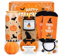 Halloween Gifts Basket for Adults Boo Baskets for Women Spooky Basket Stuffers for Women Cute Halloween Gifts Box with Glass Cup Socks Fall Boo Baskets Ideas for Her Teen Girl Best Friends Girlfriend