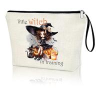 Halloween Gifts for Girls LITTLE WITCH IN TRAINING Zipper Organiser Pouch Fun Witch Decoration Magic Staff Trick or Treat Bag Candy Bag for Girls Gift Bag for Halloween Thanksgiving Christmas