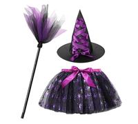 Halloween Girl Skirt, Kids Witch Costume Dress Set, Breathable Clothes For Birthday Cosplay, Princess Outfit Easter Photoshoot, Events Party Supplies Girls Dress Up Collection, 9.05 x 9.45 inches