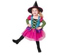 Halloween Girls Bright Witch Costume