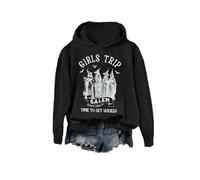 Halloween Girl's Trip Salem Massachusetts Witch Shirt Womens Girls Trip Shirts Long SleeveSweatshirts Hoodie (Black, Large)