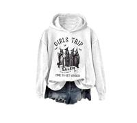 Halloween Girl's Trip Salem Massachusetts Witch Shirt Womens Girls Trip Shirts Long SleeveSweatshirts Hoodie (White, X-Large)