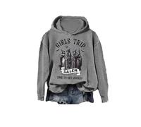 Halloween Girl's Trip Salem Massachusetts Witch Shirt Womens Girls Trip Shirts Long SleeveSweatshirts Hoodie (Grey, Medium)